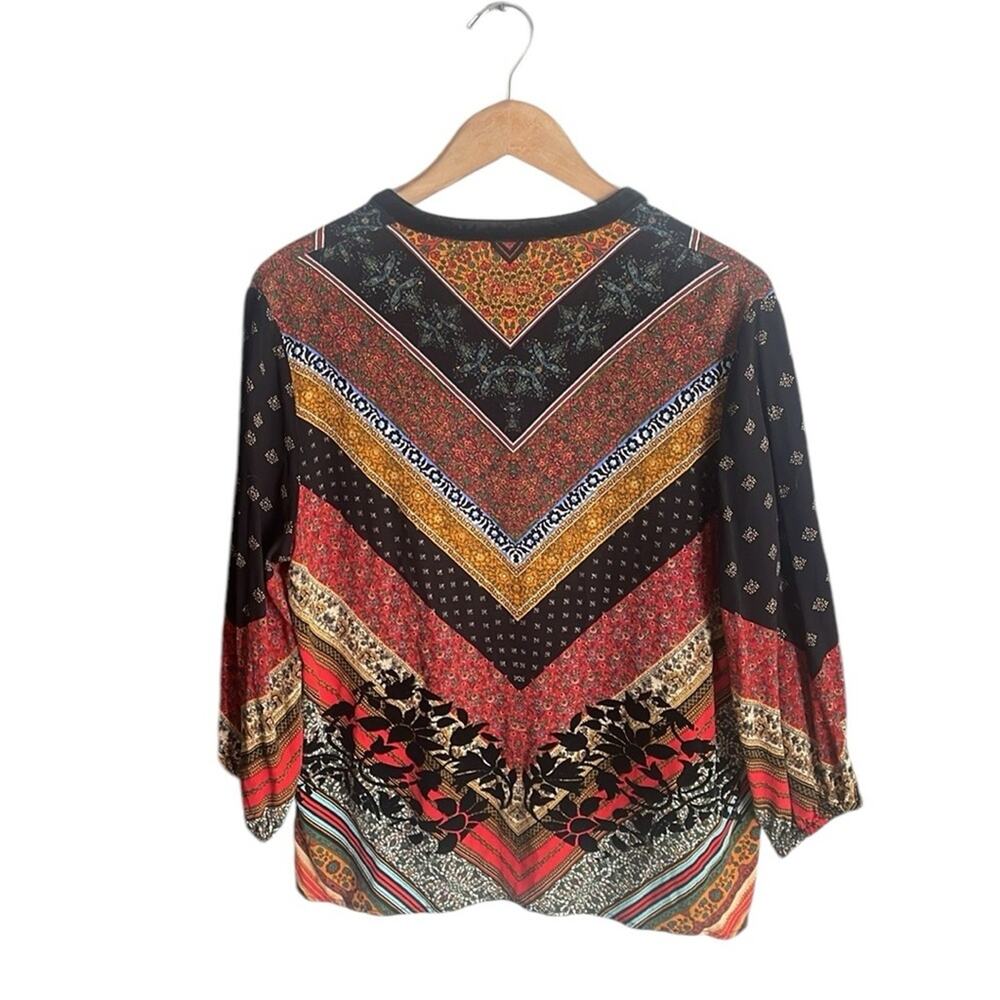Desigual Lucia Chevron Patchwork Boho Blouse - image 3